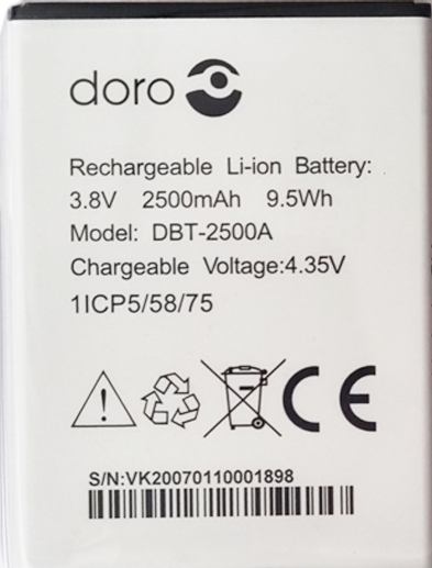 Doro 8035 Batterij Origineel DBT-2500A